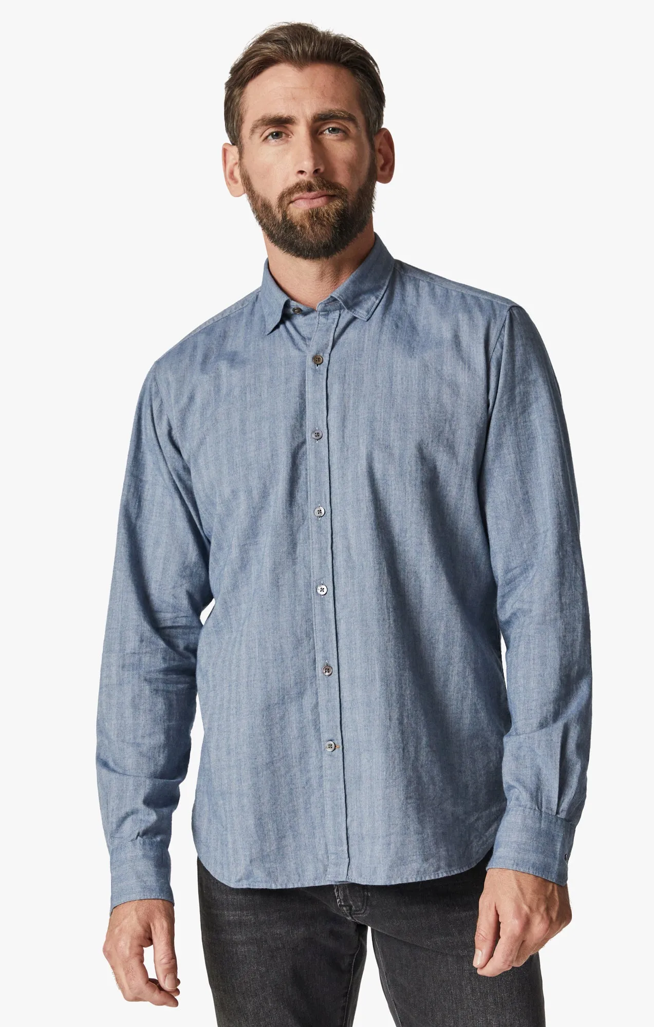 Herringbone Shirt In Blue