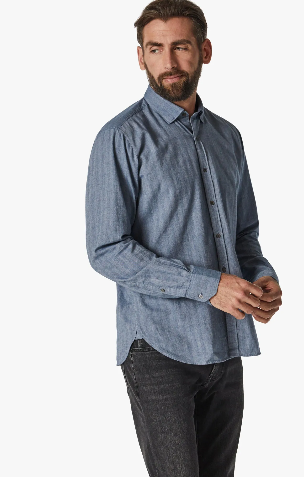 Herringbone Shirt In Blue