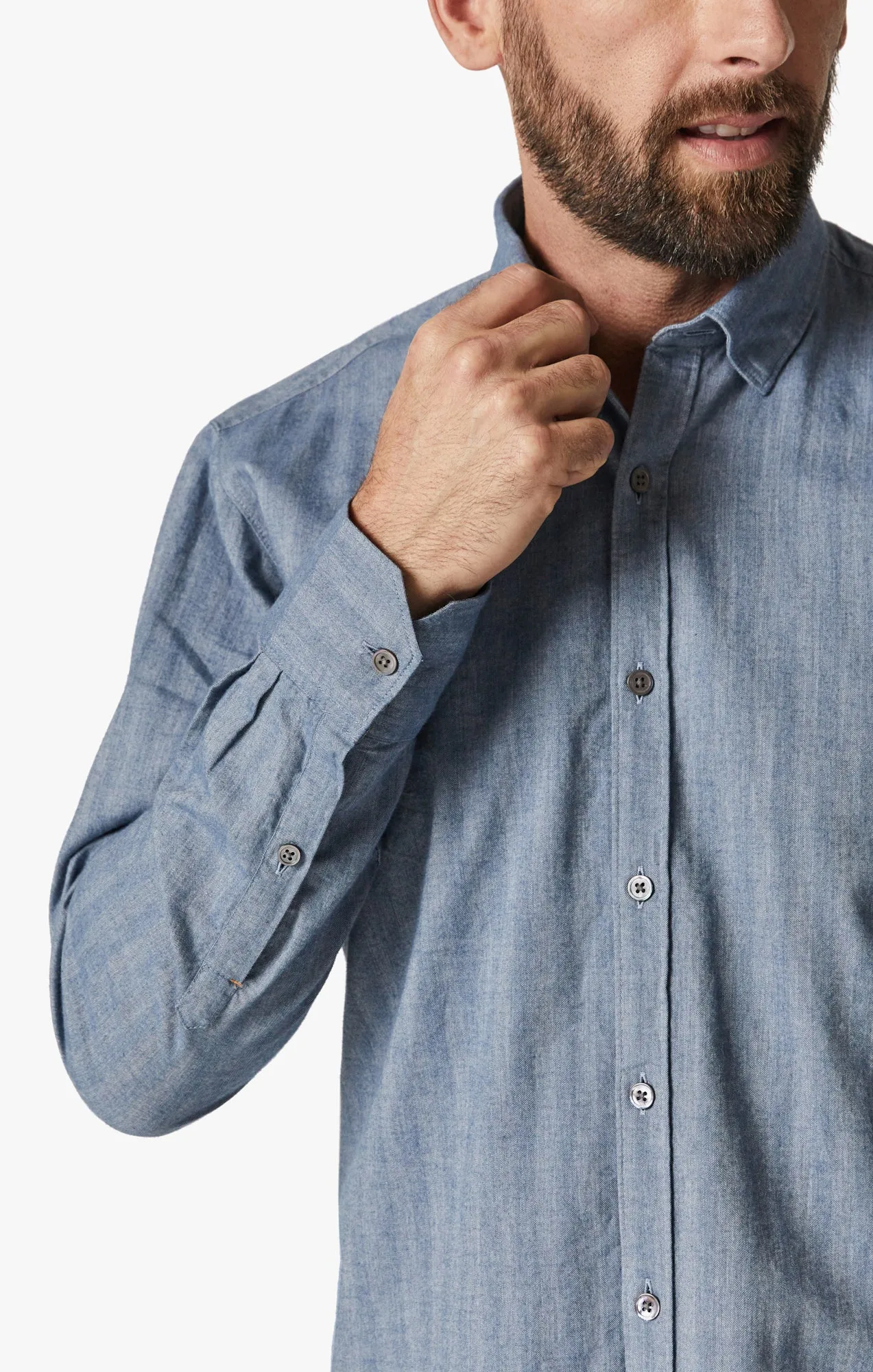 Herringbone Shirt In Blue