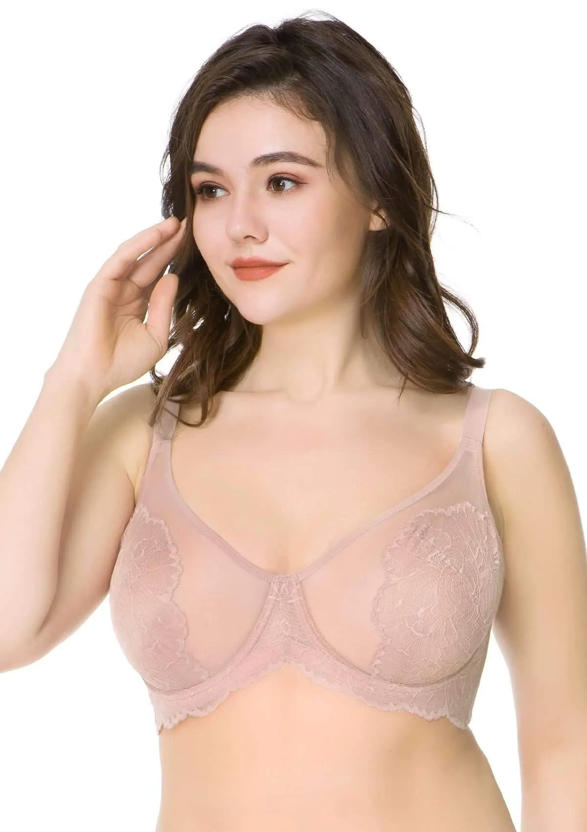 HSIA Blossom Unlined Dark Pink Lace Bra Set