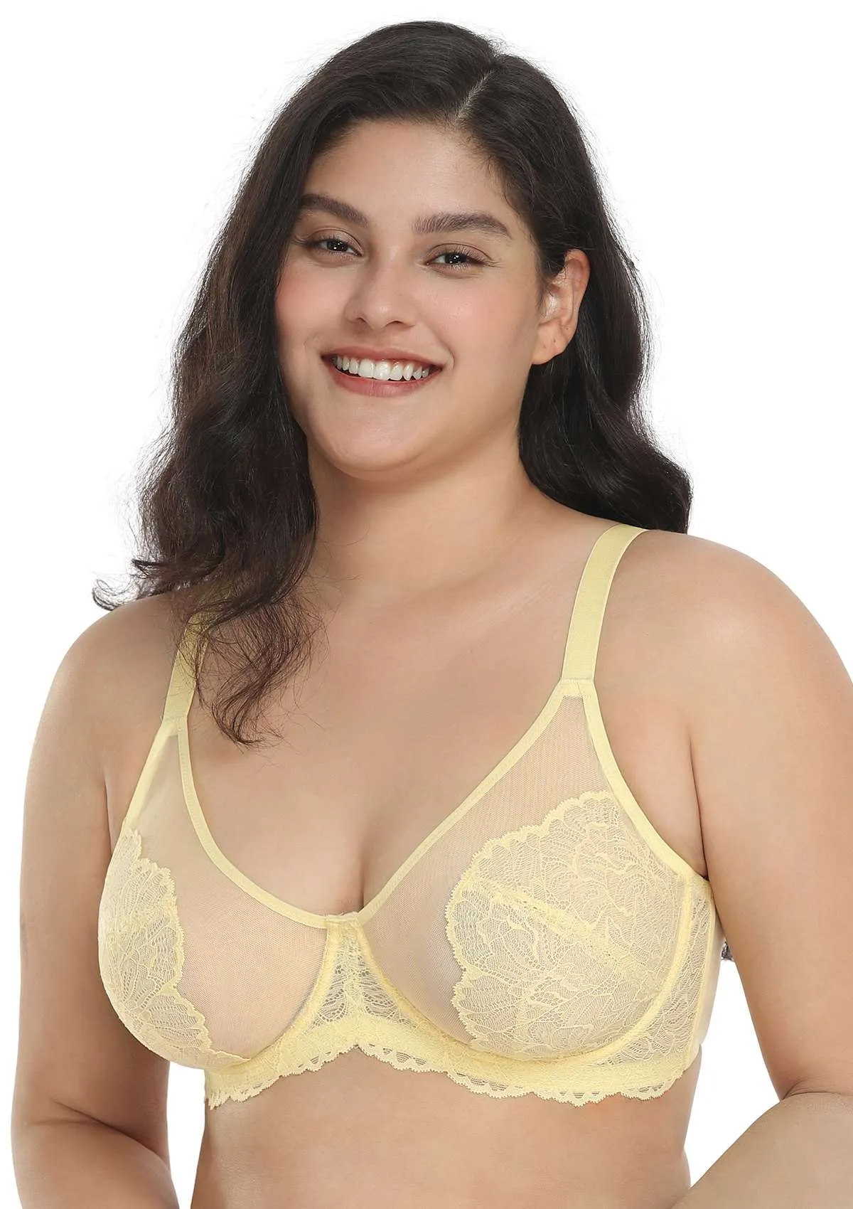 HSIA Blossom Yellow Unlined Lace Bra