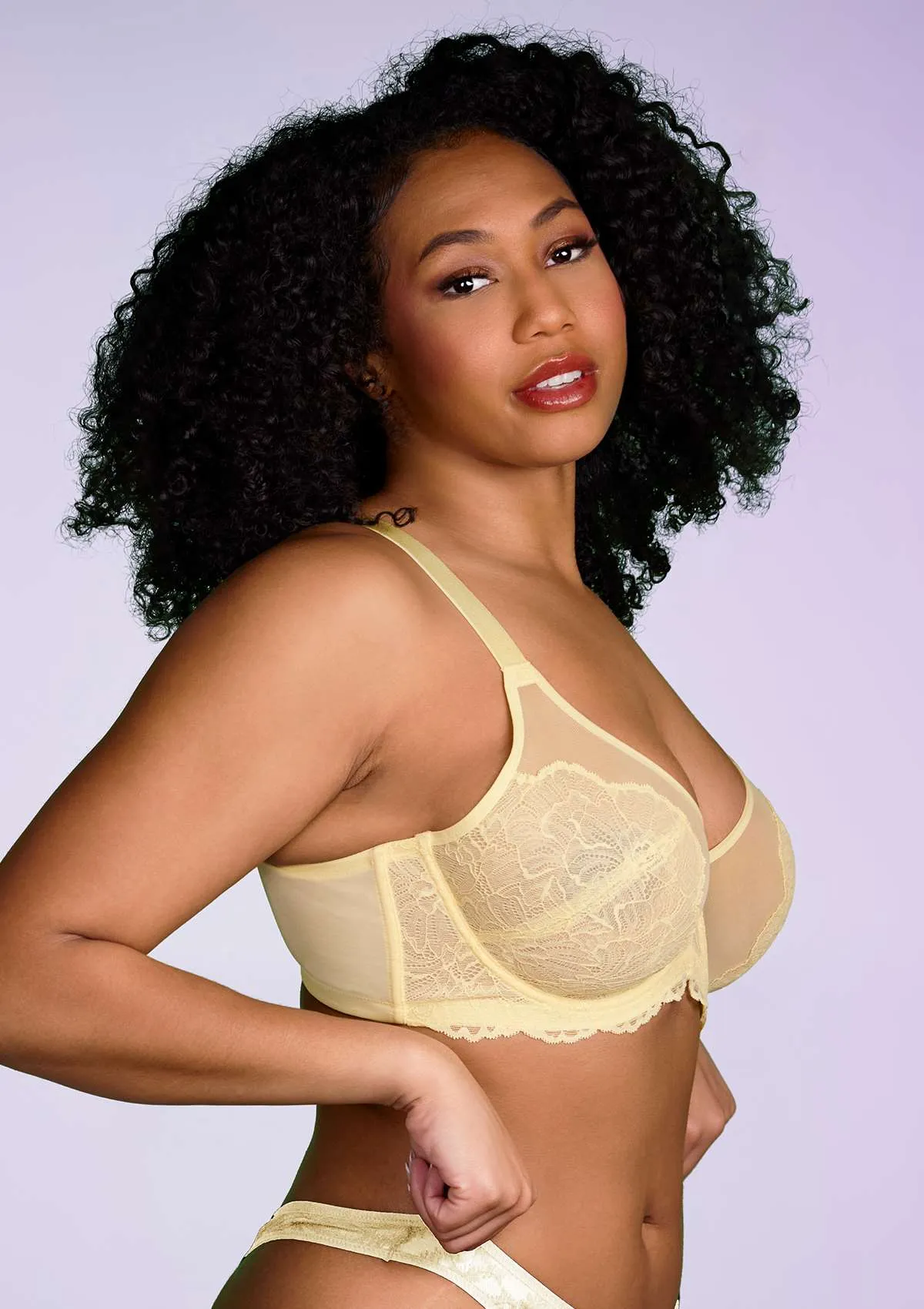 HSIA Blossom Yellow Unlined Lace Bra