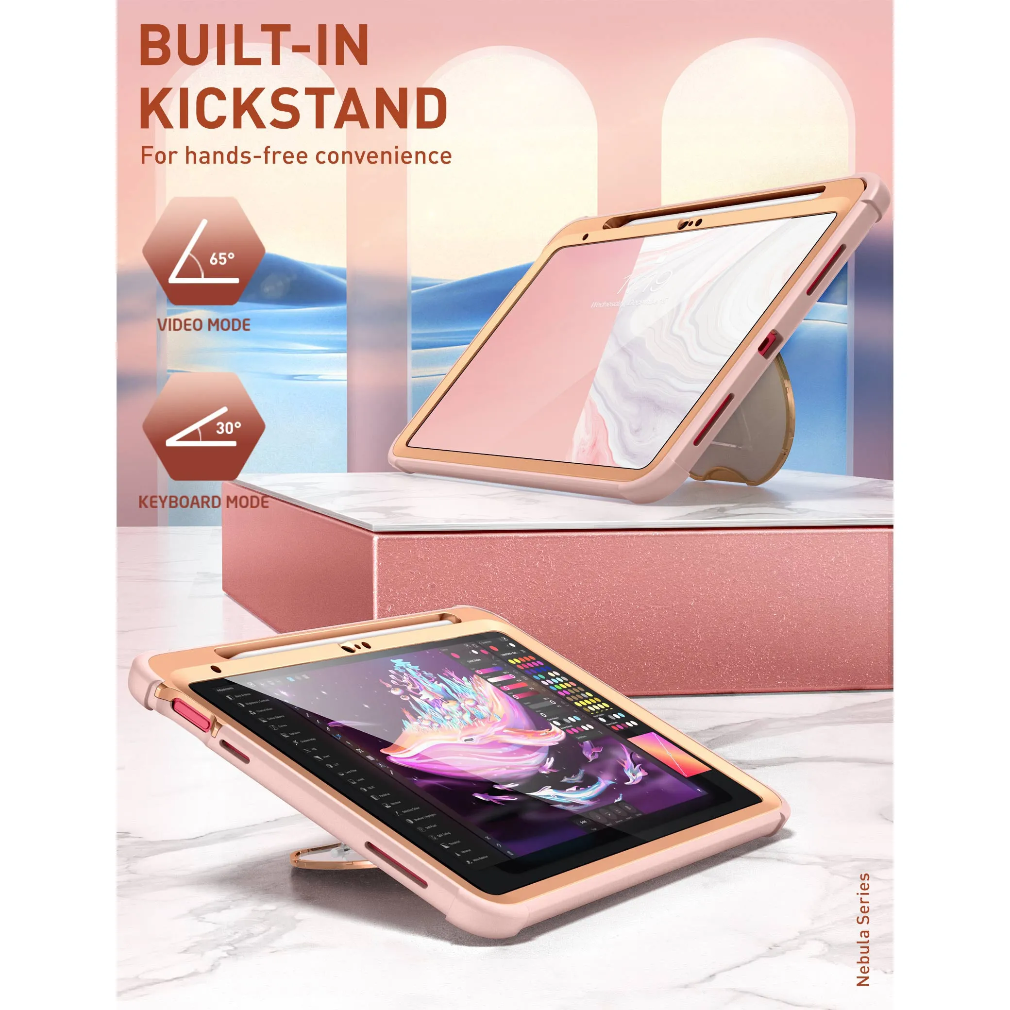 iPad 10.9 inch (2022) Cosmo Case(open box)-Marble Pink