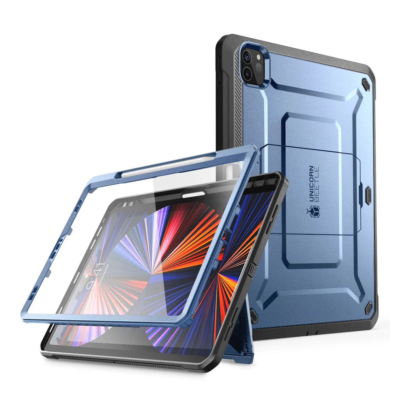 iPad Pro 12.9 Inch (2021) Unicorn Beetle Pro Rugged Case-Metallic Blue