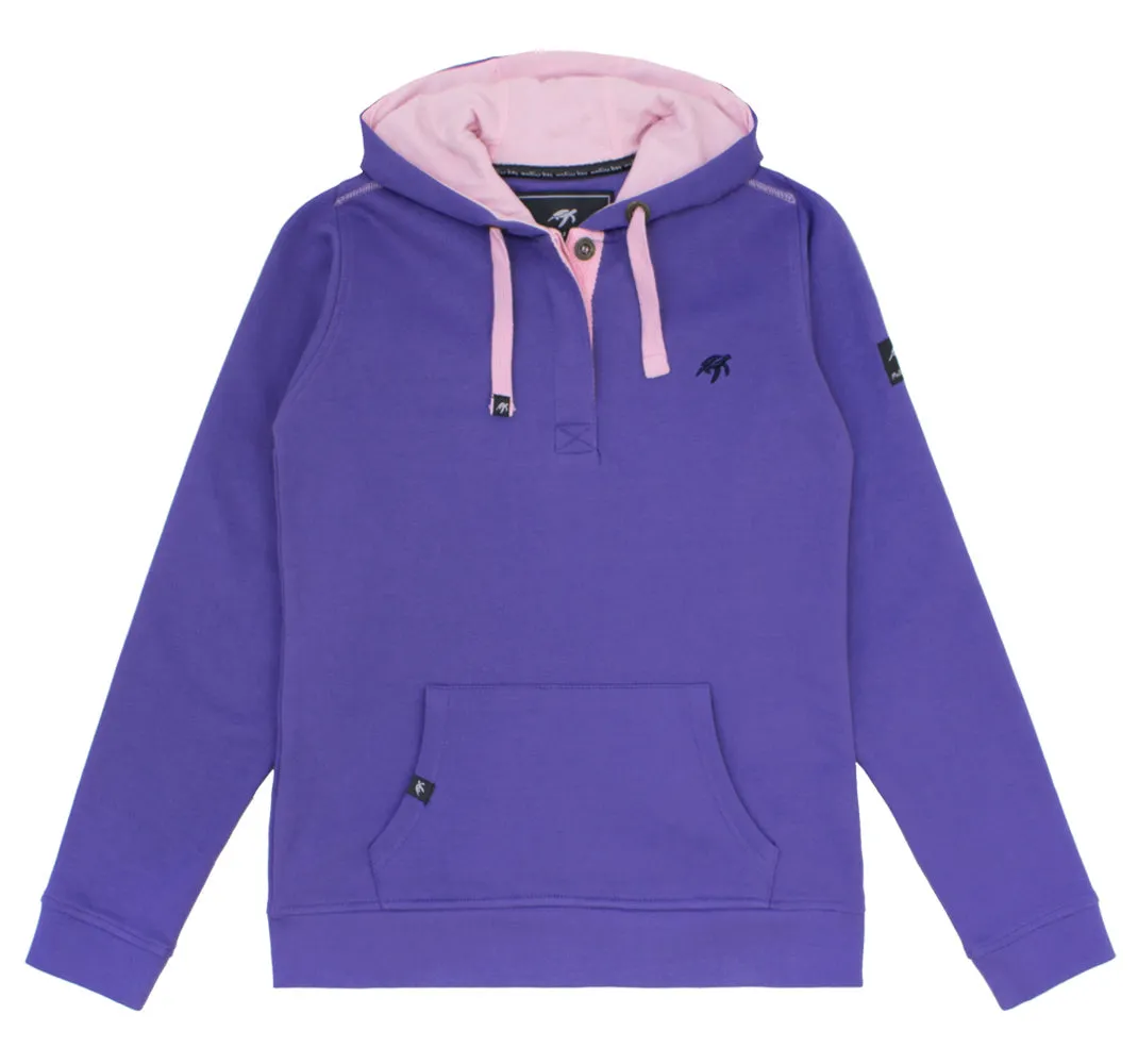 Ladies Boatyard Button Up Hoodie - Indigo Haze