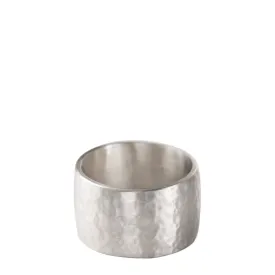 Men's Sterling Silver Wide Hammered Band