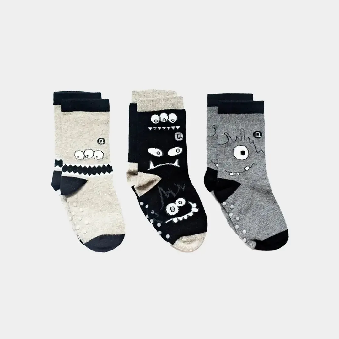 Mixed Patterns Kids Socks (3-pack) - 98% Organic Cotton