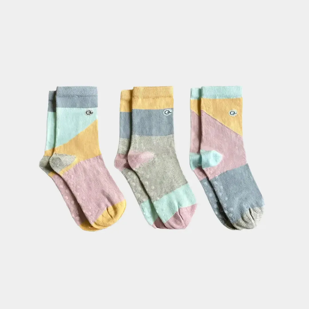 Mixed Patterns Kids Socks (3-pack) - 98% Organic Cotton