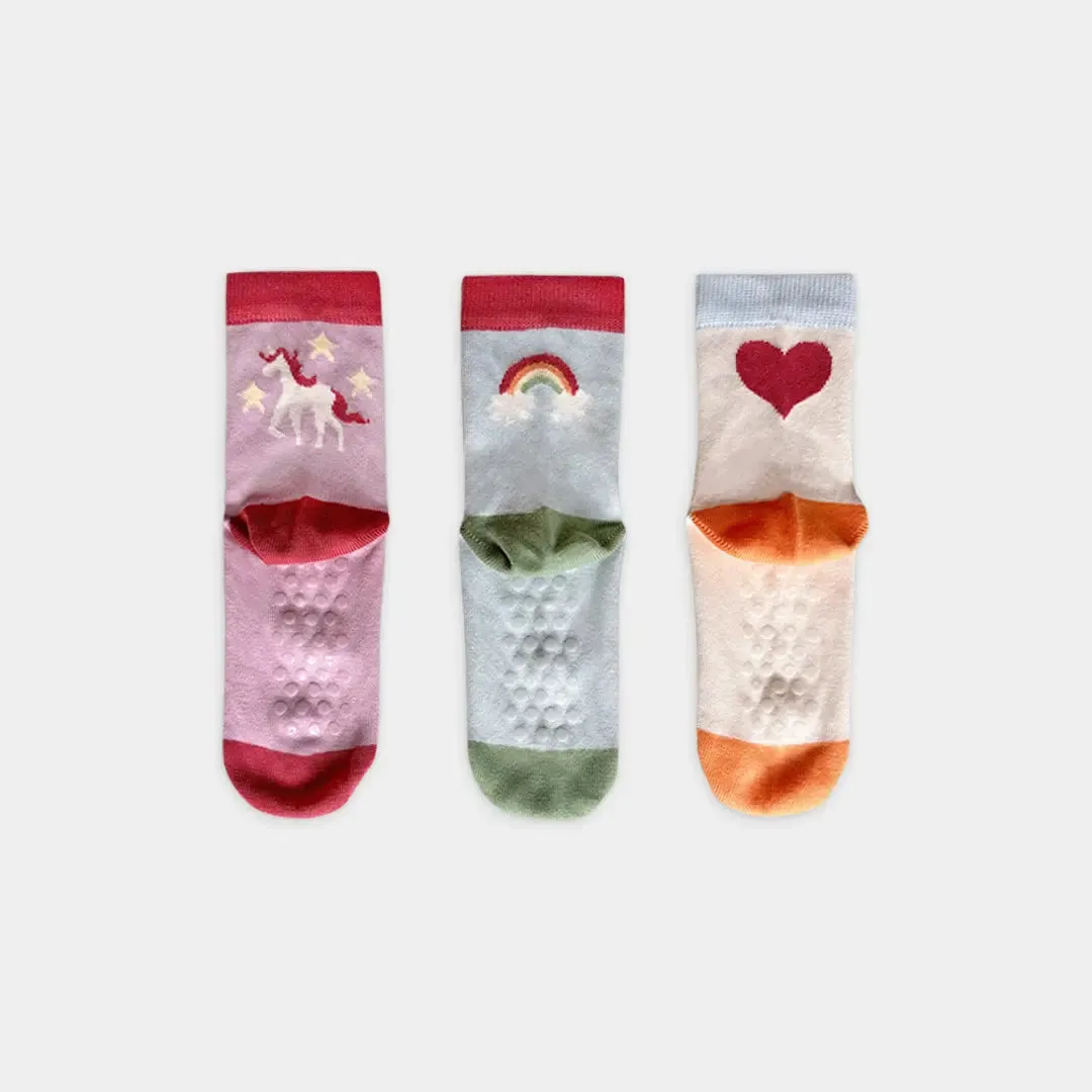 Mixed Patterns Kids Socks (3-pack) - 98% Organic Cotton