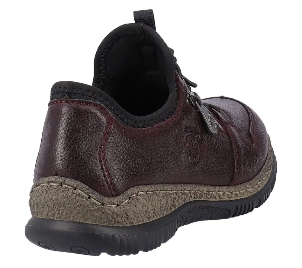 Pantofi eleganti, dama, RIEKER MemoSoft, N32G0-35 bordo, piele naturala