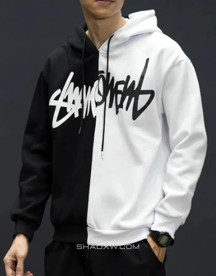 Split Black and White Hoodie