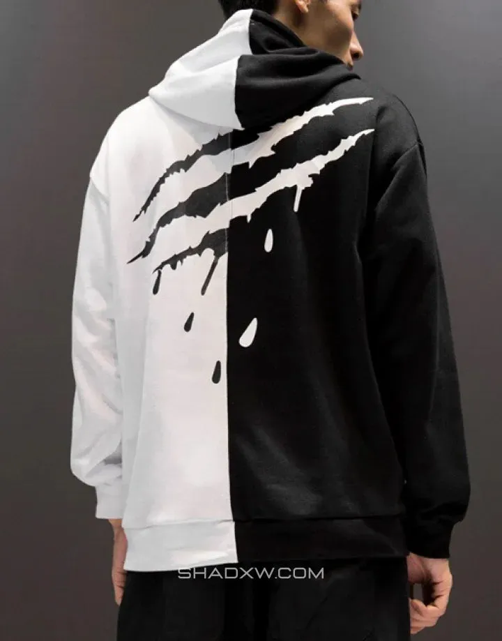 Split Black and White Hoodie