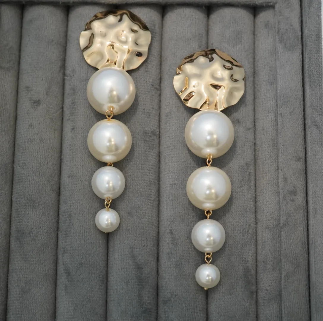 Style Statement with Bold Pearls  Earrings