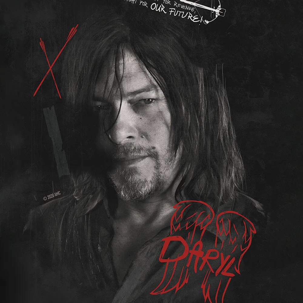 The Walking Dead Daryl Graffiti Premium Satin Poster