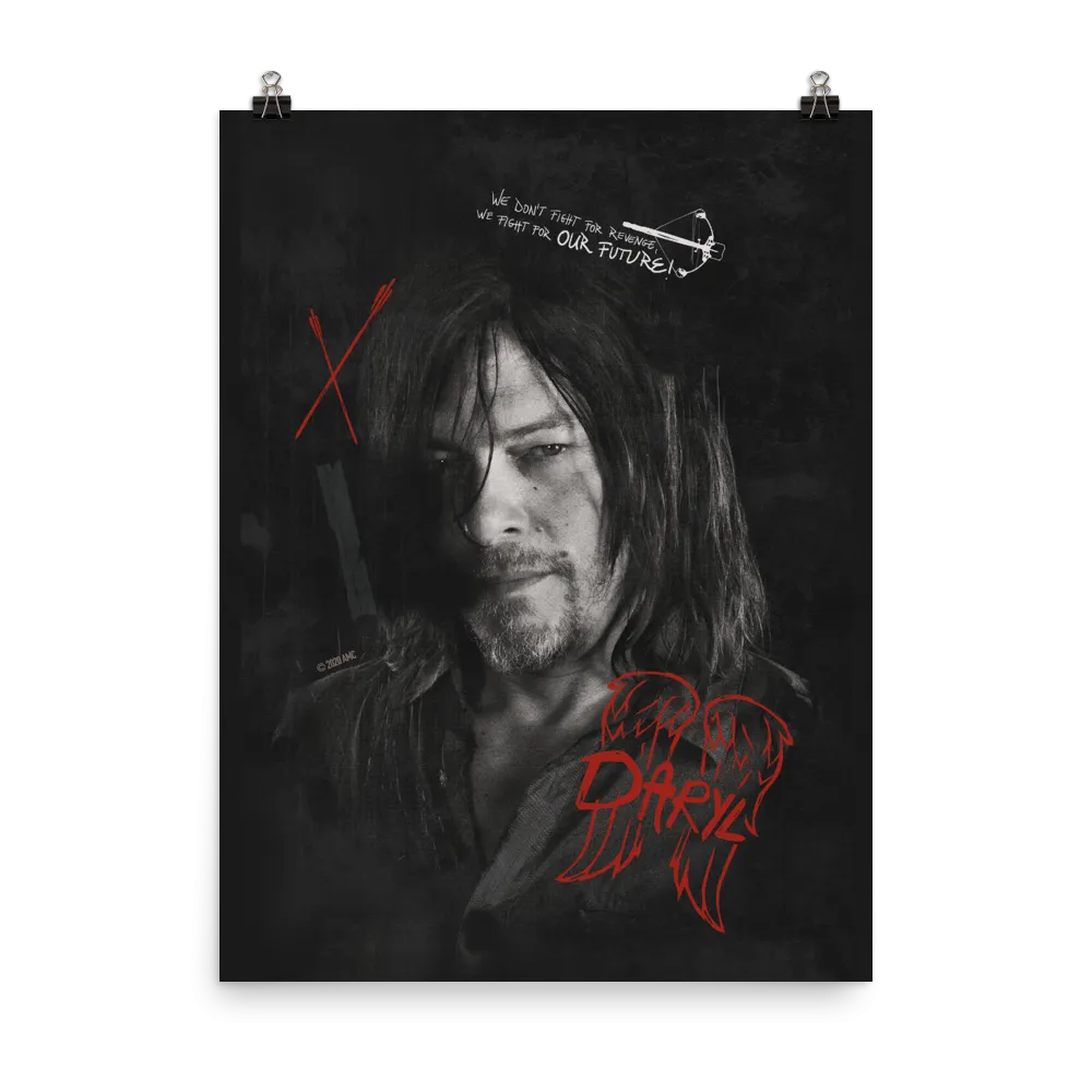 The Walking Dead Daryl Graffiti Premium Satin Poster