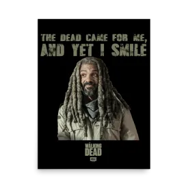 The Walking Dead Ezekiel And Yet I Smile Premium Satin Poster