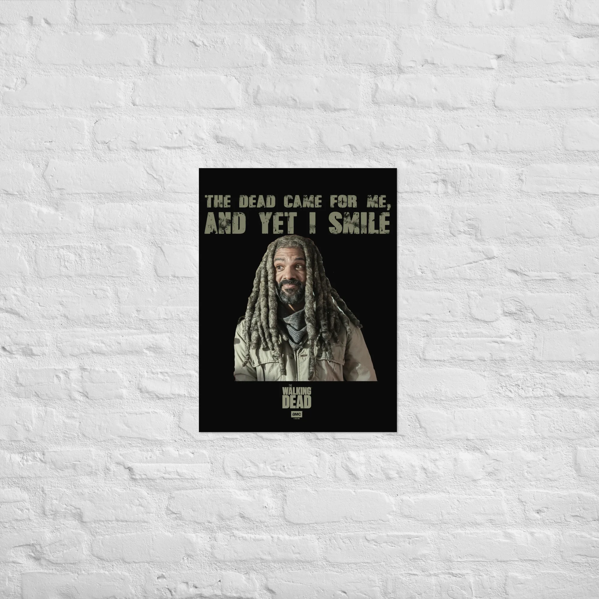 The Walking Dead Ezekiel And Yet I Smile Premium Satin Poster