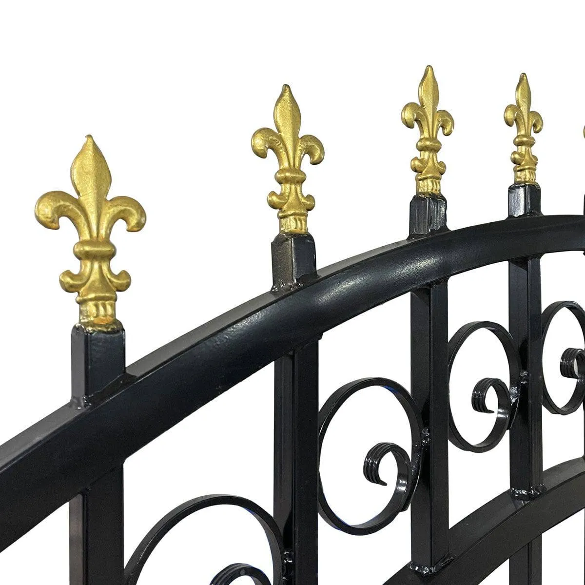 TMG Industrial 110-ft Bi-Parting Ornamental Wrought Iron Gate & Fence Panels Combo Pack, All Steel, Powder Coated, TMG-MG110P