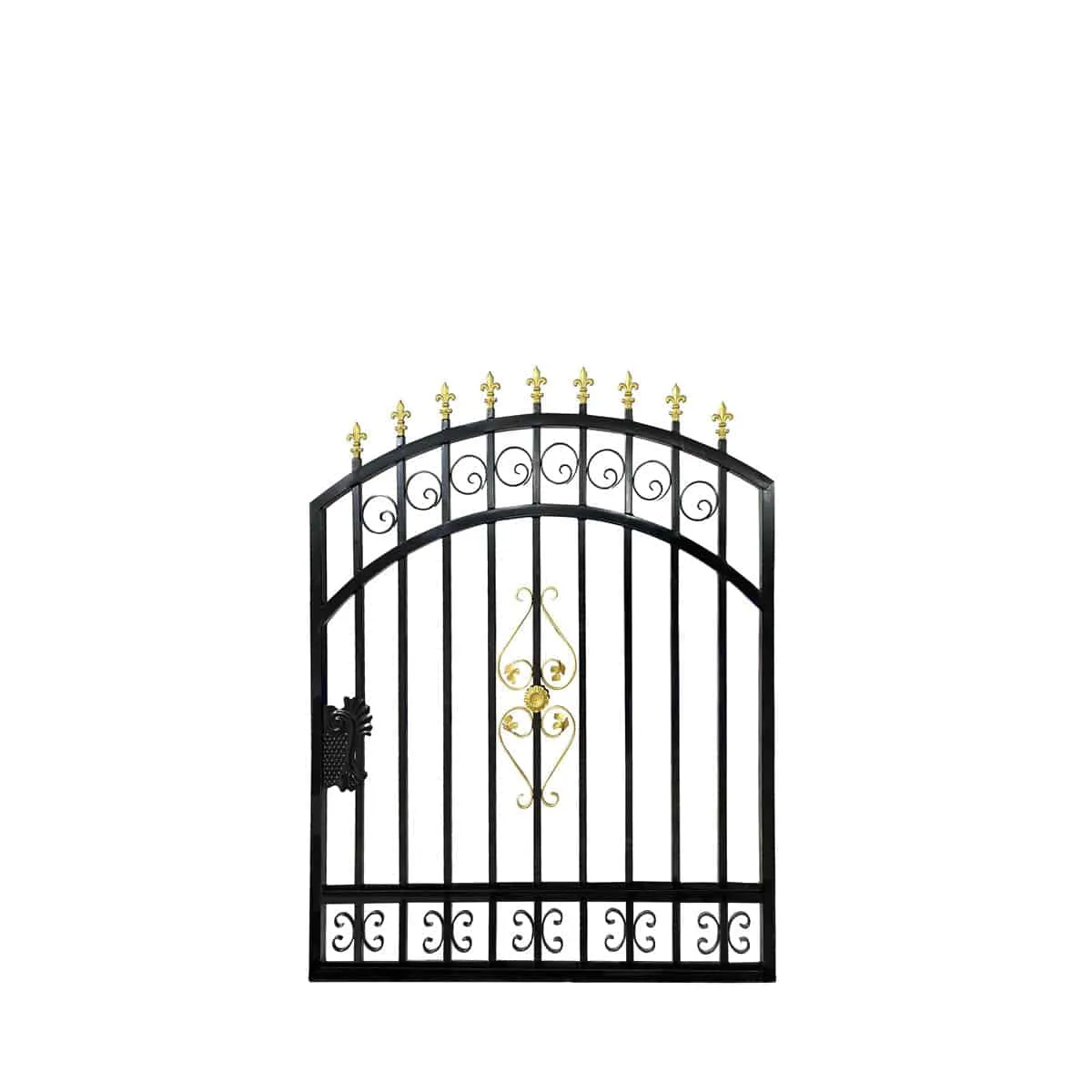 TMG Industrial 110-ft Bi-Parting Ornamental Wrought Iron Gate & Fence Panels Combo Pack, All Steel, Powder Coated, TMG-MG110P