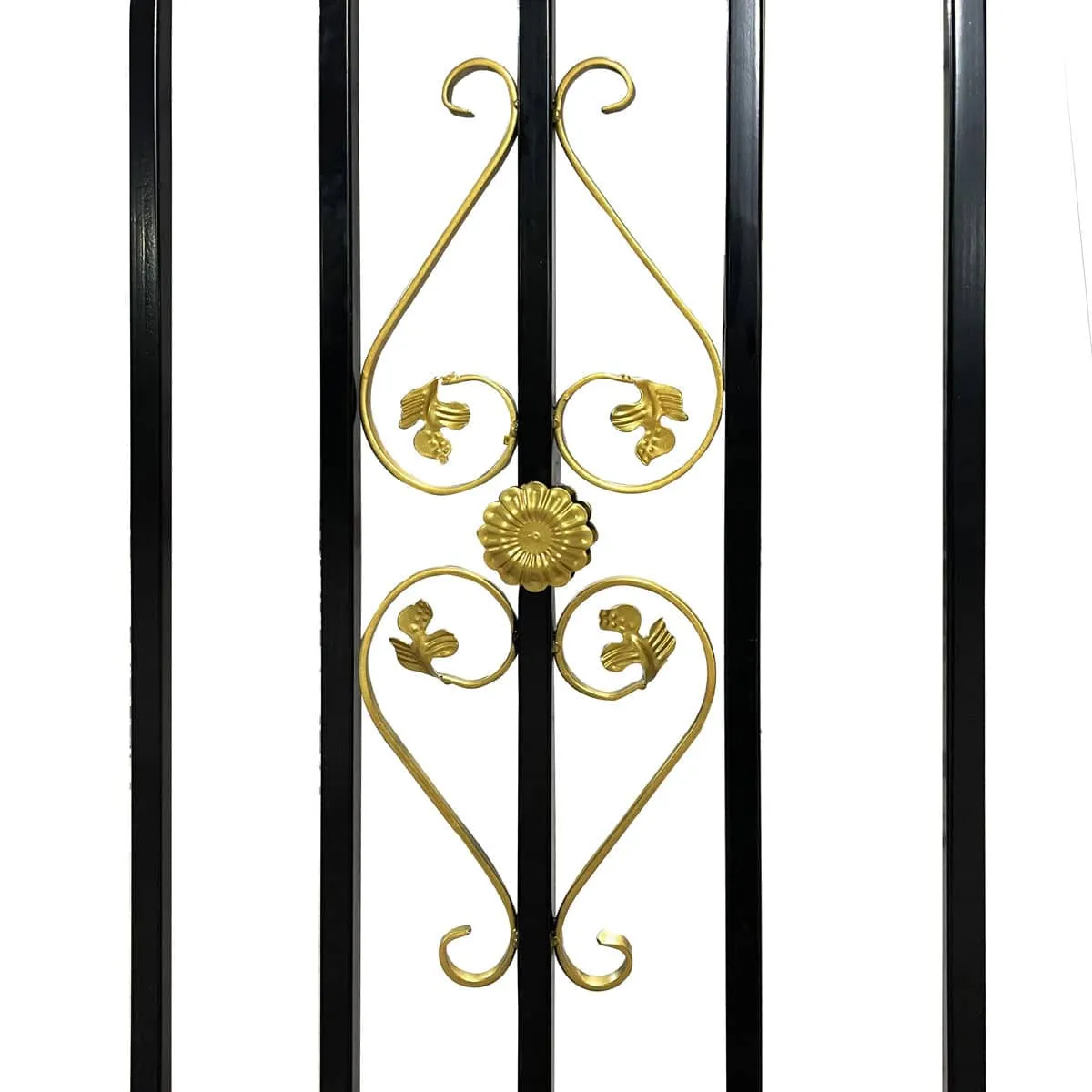 TMG Industrial 212-ft Bi-Parting Ornamental Wrought Iron Gate & Fence Panels Combo Pack, All Steel, Powder Coated, TMG-MG212P