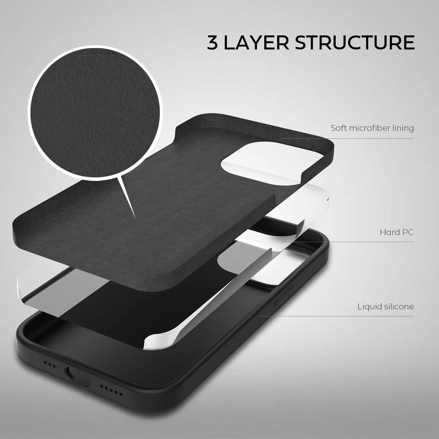 Tough On iPhone 14 Plus Strong Liquid Silicone Case Black