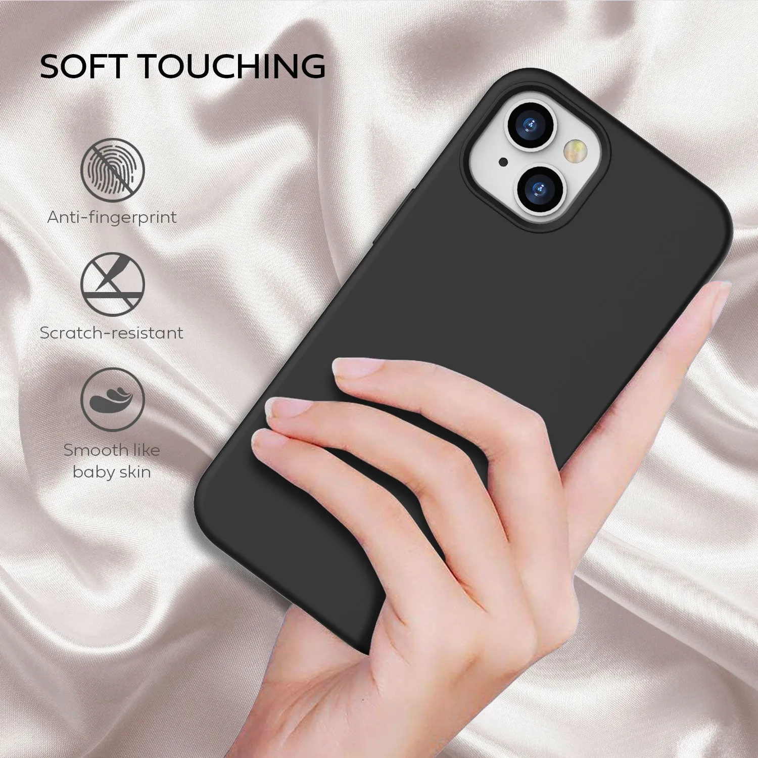 Tough On iPhone 14 Plus Strong Liquid Silicone Case Black