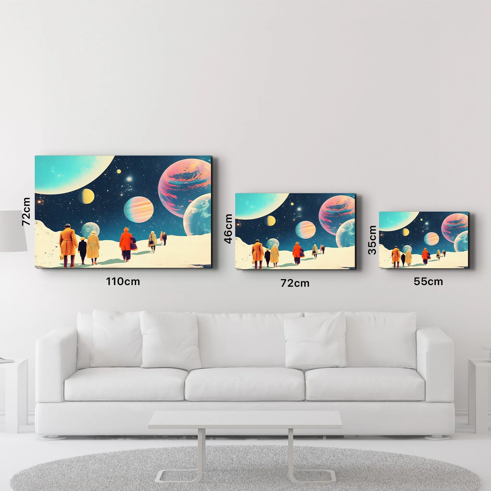 Walking in the Space in 70s - Glass Wall Art