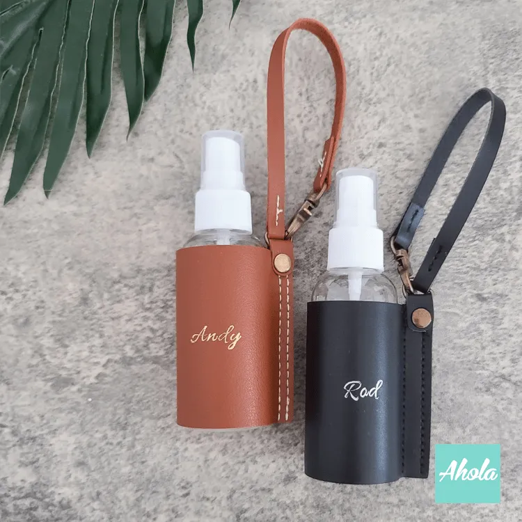 【Wodi】Hand Sanitizer Spray Holder with Keyring 消毒PU皮革掛套連噴霧瓶