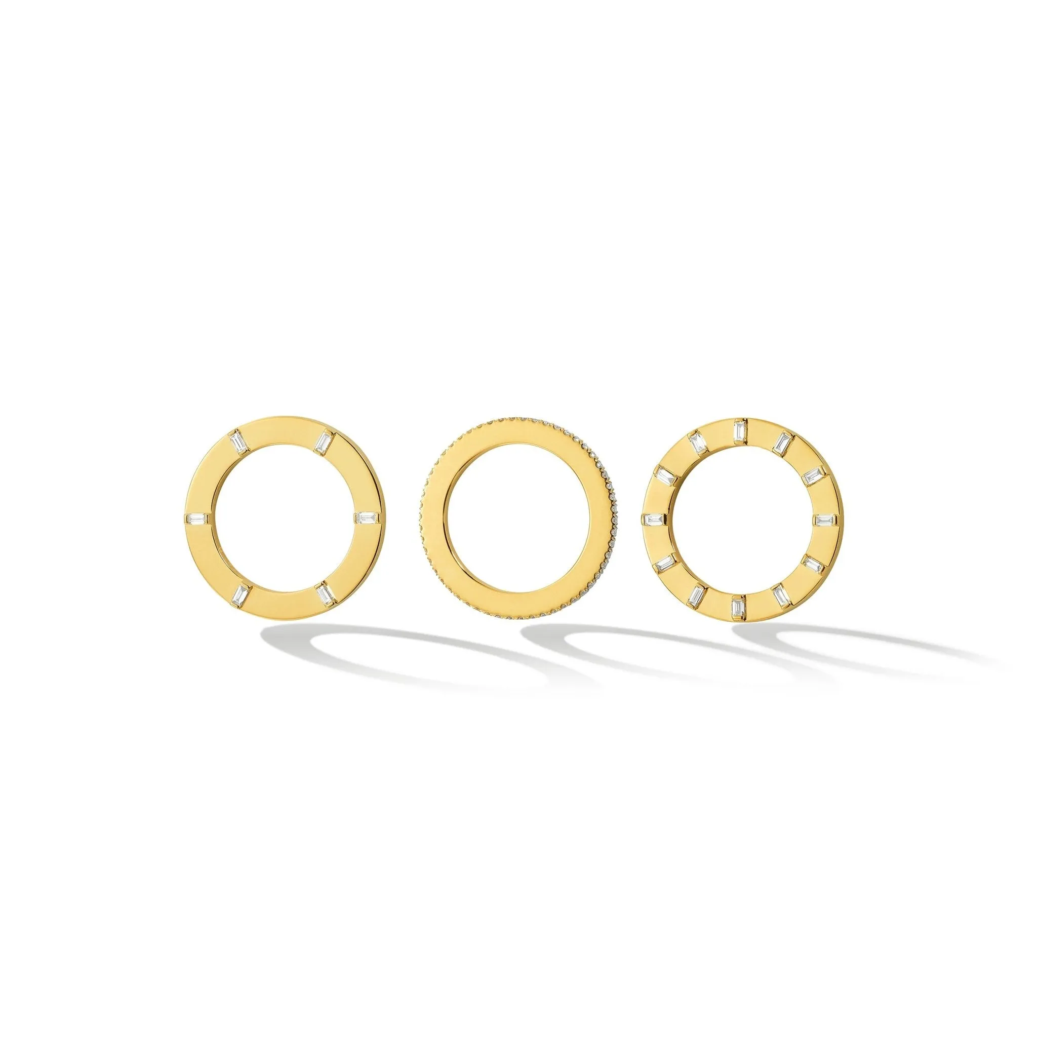 Yellow Gold Prime Stackable Ring with White Diamonds