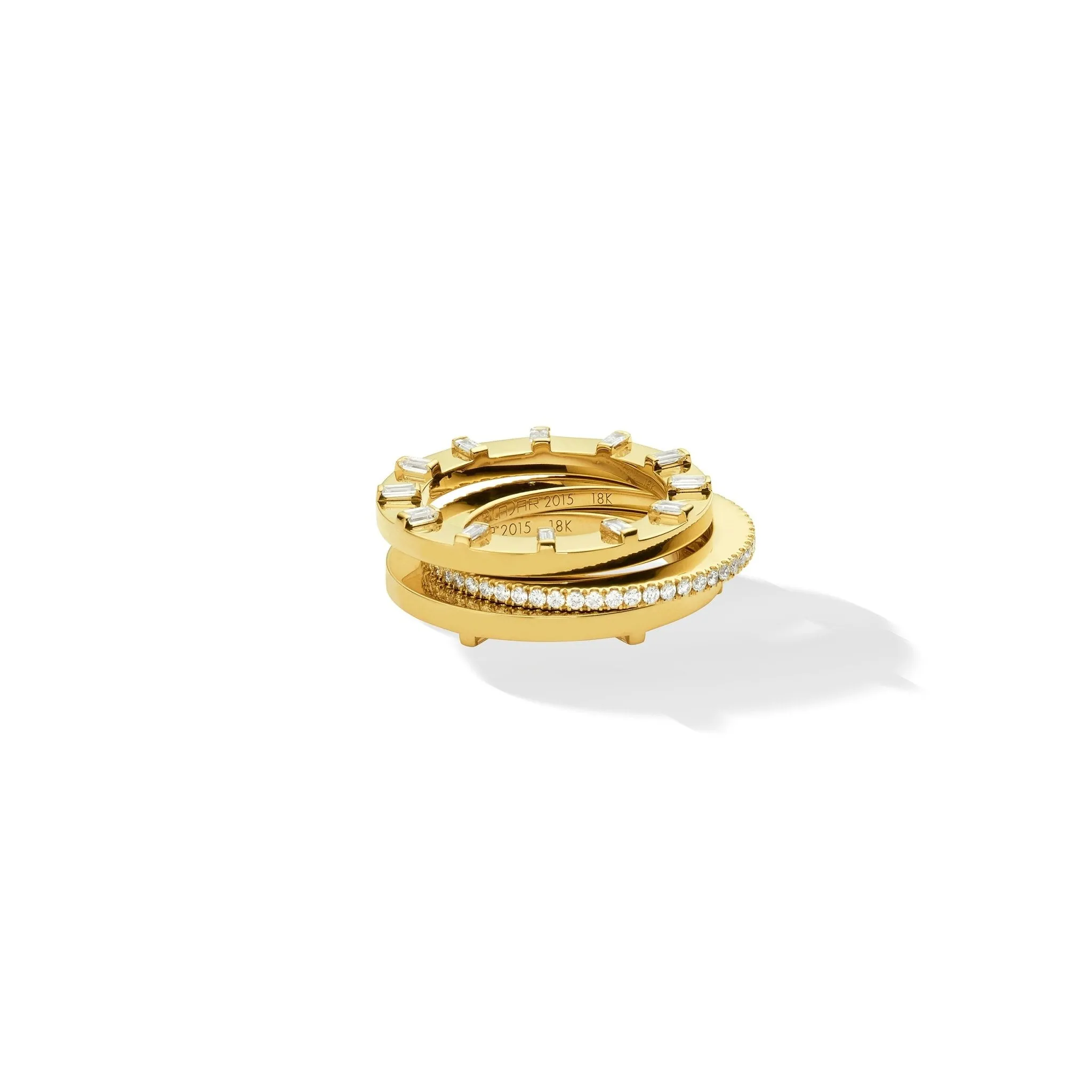 Yellow Gold Prime Stackable Ring with White Diamonds