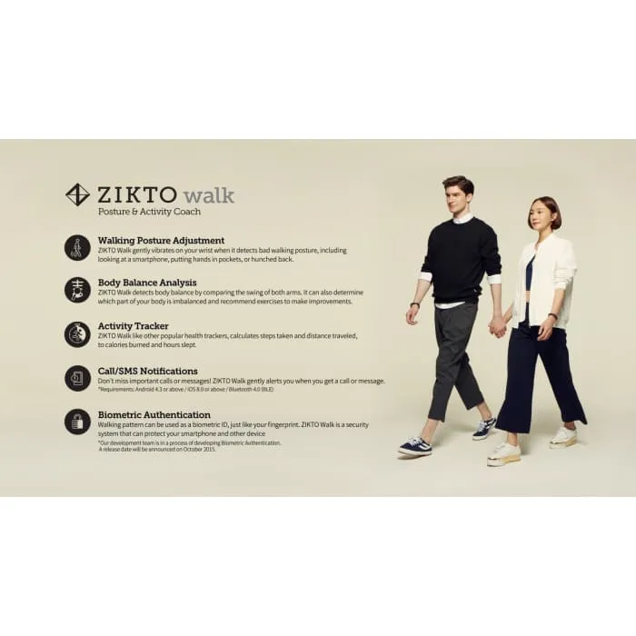 Zikto Walk Smart Band - Black - Wrist Size: S 120mm-165mm